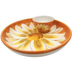 222 Fifth Ceramic Spring Daisy Fruit Salad Serving Bowl Set of 2